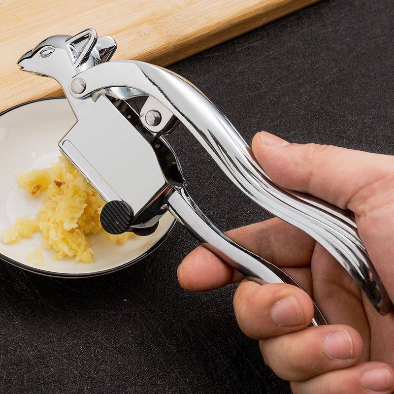 创意松鼠型压蒜器 家用厨房蒜泥器手动捣蒜器 锌合金挤蒜直供