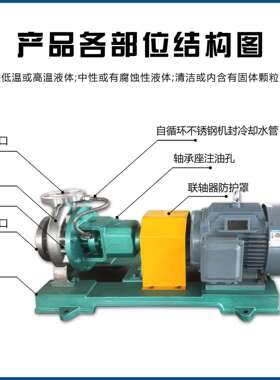不锈钢耐腐蚀离心泵CZ化工流程泵304316L耐磨耐酸碱防腐泵厂家