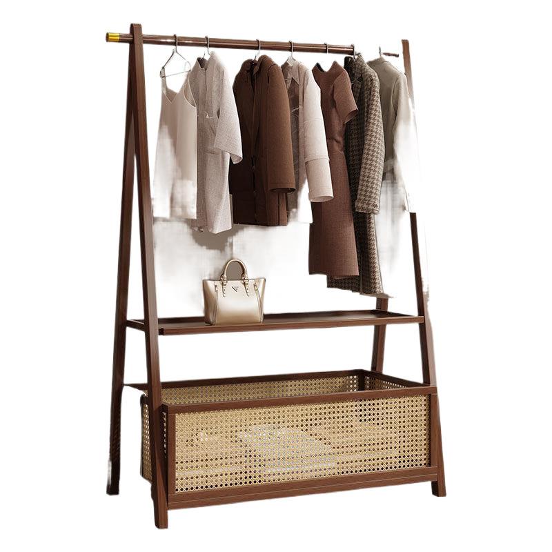 实衣架落地衣帽架卧物室家木用实简易收纳置可TYI移动多木功能挂
