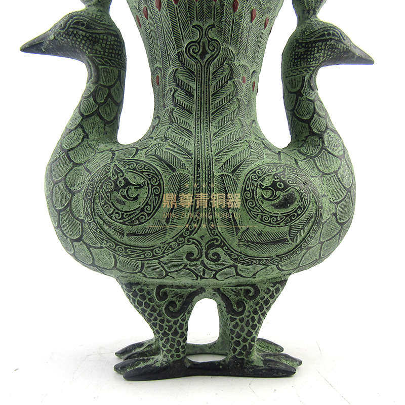 郑州仿古青铜器双凤杯凤尊和尊艺术品家居摆件桌面笔筒办公室装修