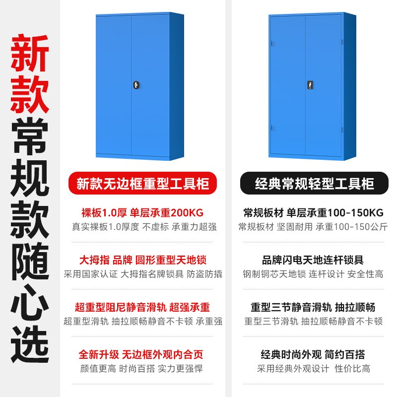重型工具柜车间用铁皮柜五金工具收纳柜工厂加厚双开门汽修工具柜