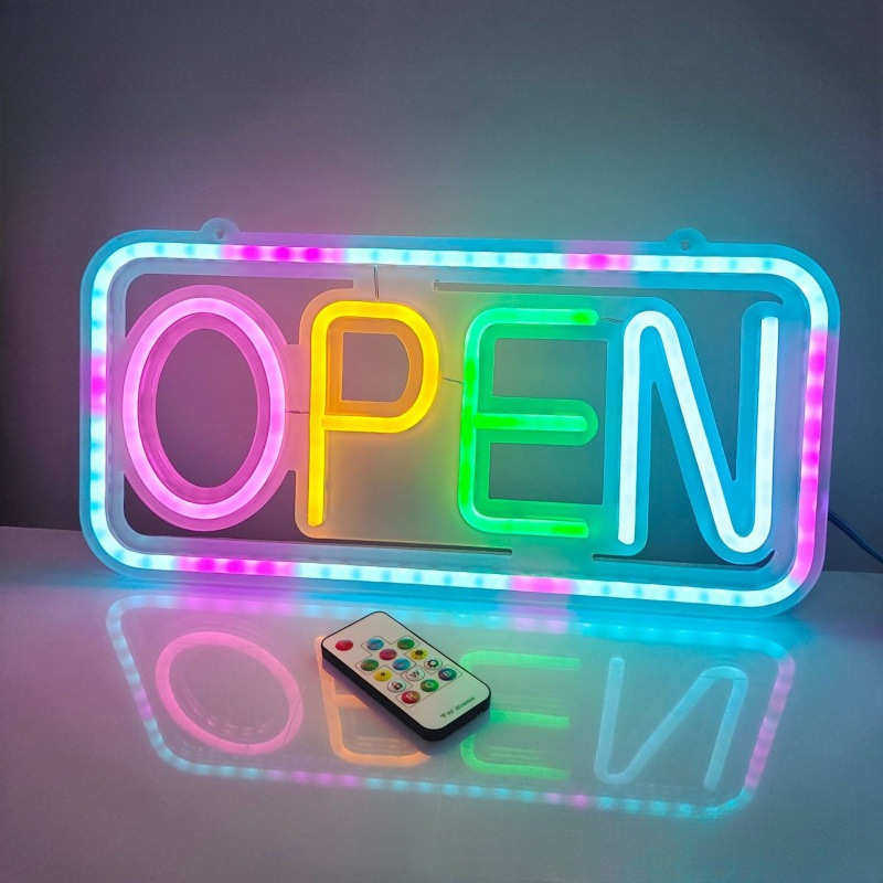 霓虹灯遥控款发光字母营业标志灯幻彩闪烁装饰灯广告