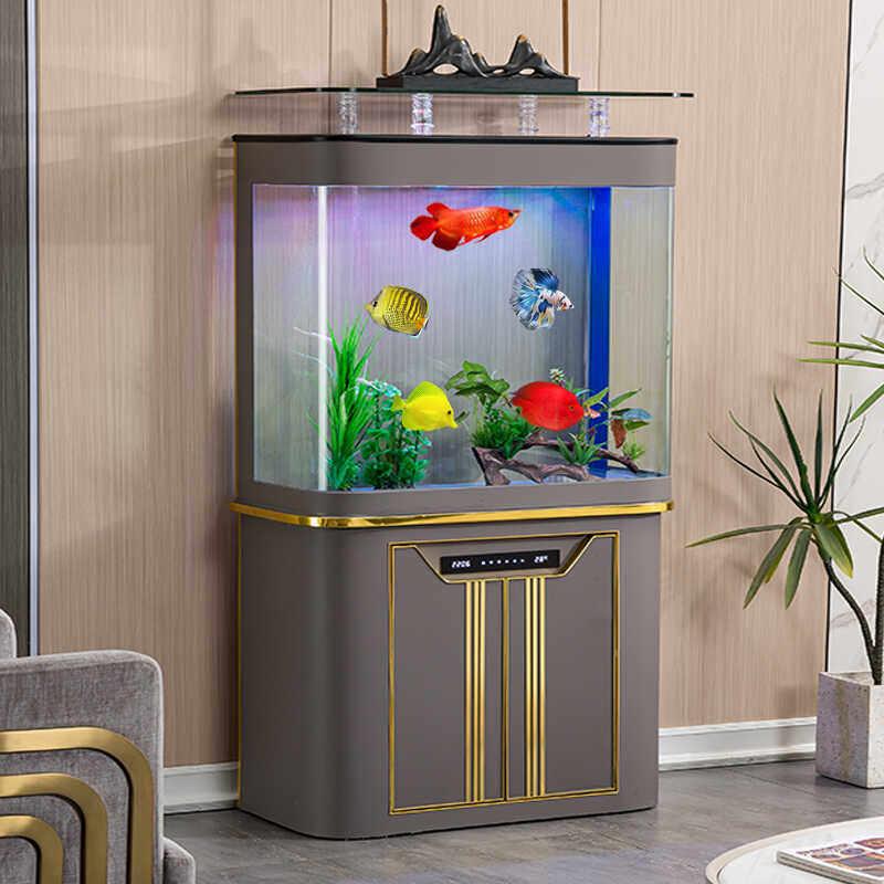 2025新款鱼缸客厅电视柜旁靠墙家用生态中大型水族箱免换水底滤