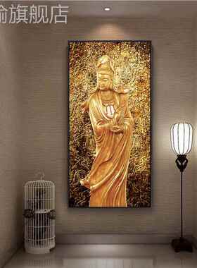 网红迦牟释尼佛像挂画来迦佛祖装画饰画过新中佛如式玄关道堂壁释