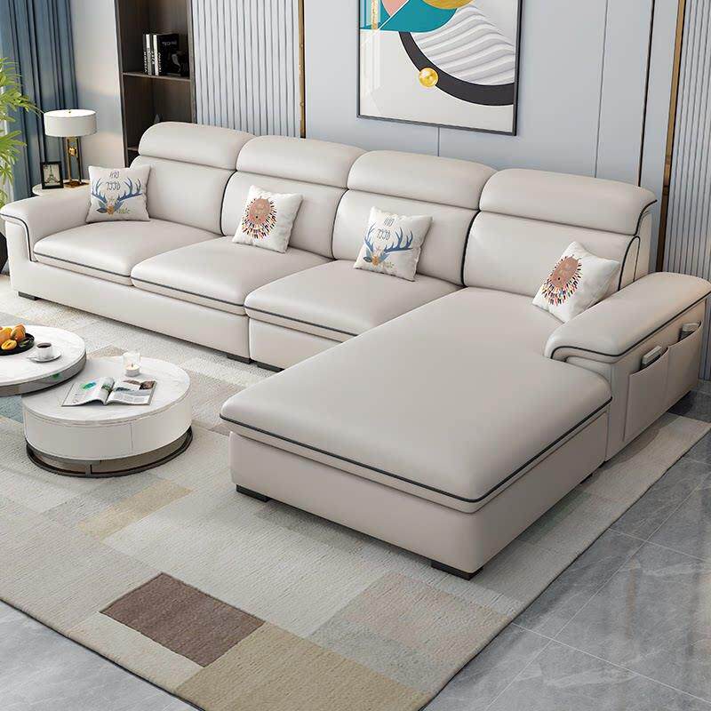 现代简约布艺沙发客厅小户型科技布家用租房2025新款直排贵妃组合