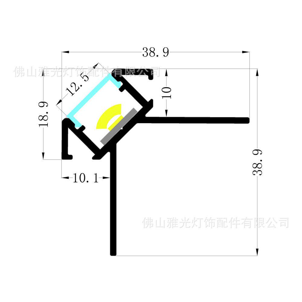 现货LED硬灯条外壳家装工装阴阳角