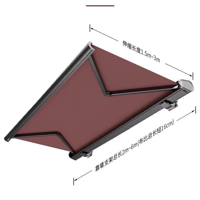 厂家直销别墅屋檐重型折叠伸缩式遮阳篷手摇电动铝合金遮阳棚