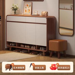 包邮 纯实木芯鞋 柜家用门口入户玄关柜一体室内大容量多层 新疆