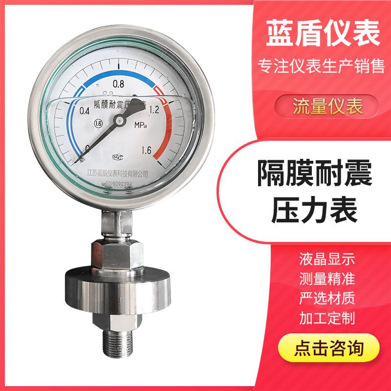 厂家直供微型高精度隔膜耐震压力表法兰螺纹不锈钢防震