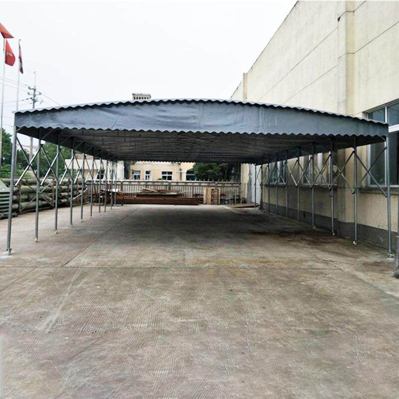 户外手推式大排档合金材质遮阳蓬 移动式折叠挡雨款大型伸缩雨棚