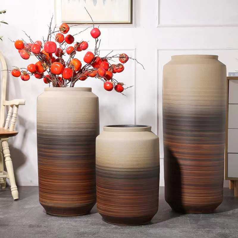 落地陶瓷大花瓶客厅插干花简约装饰陶罐客厅新款摆件酒店餐厅软装,家居饰品,花瓶,淘宝优惠券,粉丝福利购,淘宝优惠卷