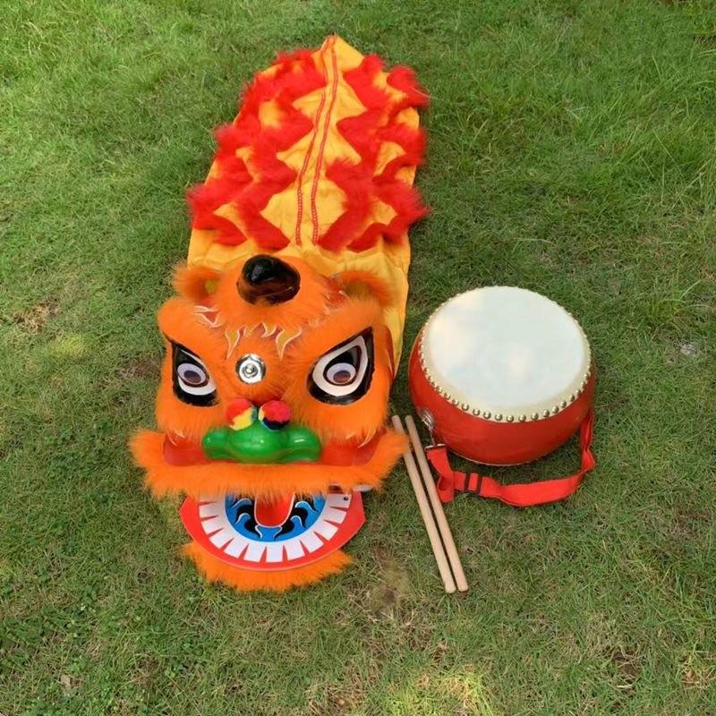 狮子头舞狮子儿童玩具小狮子套装舞狮头学生表演专用道具小孩舞狮