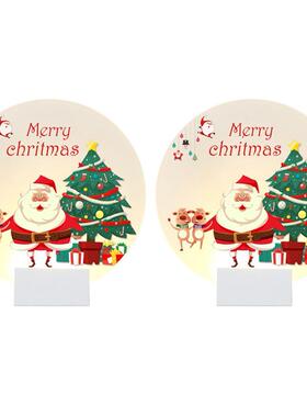LED Wall Lamps Acrylic Round Light Christmas 圣诞老人壁灯