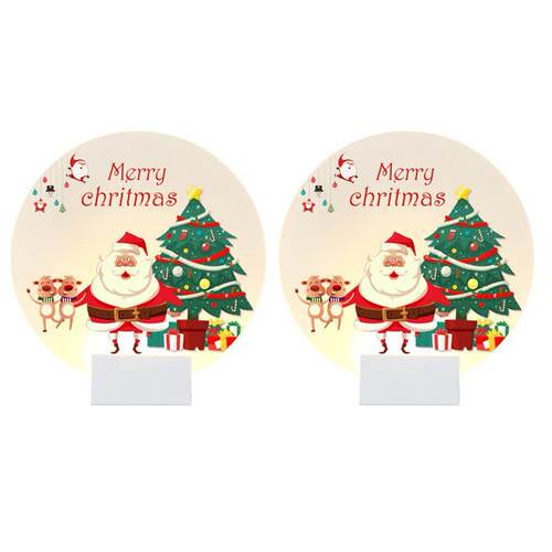 LED Wall Lamps Acrylic Round Light Christmas 圣诞老人壁灯