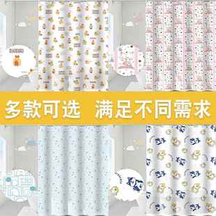 隔断卡通加厚浴帘浴室免打孔套装 韩式 布帘送挂钩冬天家用洗澡保温