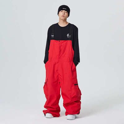 23-24新款searipe雪怡派全压胶嘻哈单板滑雪裤女款男士工装背带裤