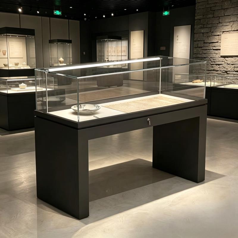 博物馆展示柜现货液压玻璃展柜恒温恒湿校史陈列馆展览展厅挂墙柜