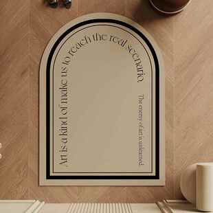 中古风入户门地垫皮革进门玄关防滑脚垫子防水免洗地毯可裁剪垫子