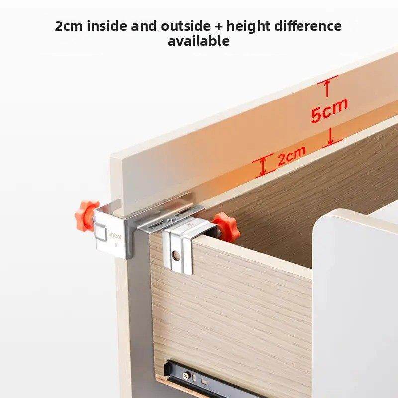 博翰升级款抽屉安装双夹抽屉夹不锈钢大抽屉面板安装固定器