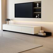 意888轻奢全实可木茶几电视柜组合202式 家小用户型伸缩落地 5新款