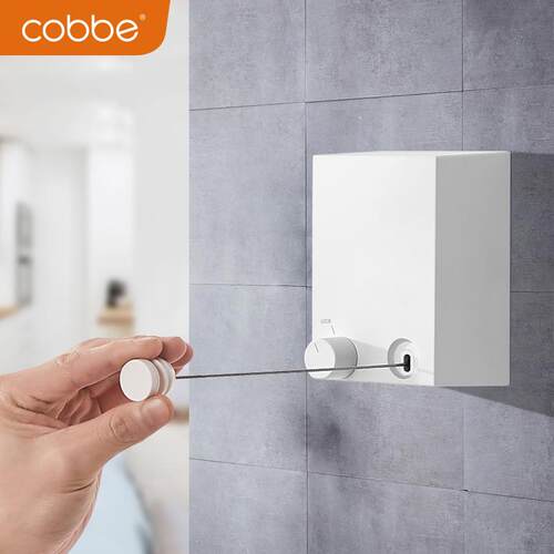 A12凉衣阳台收缩晒衣钢丝绳室内免打孔伸缩晾衣架室外隐形晾