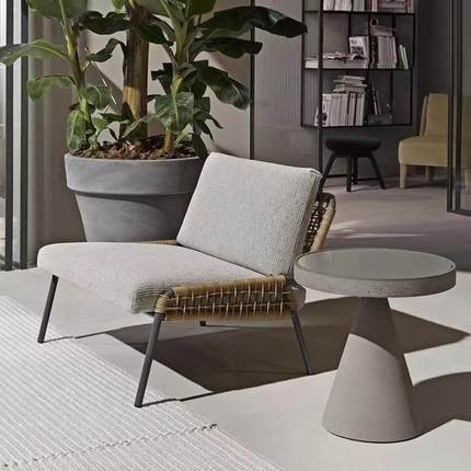 北欧户外藤椅阳台休闲藤编家具庭院桌椅三件套花园茶几藤桌椅组合