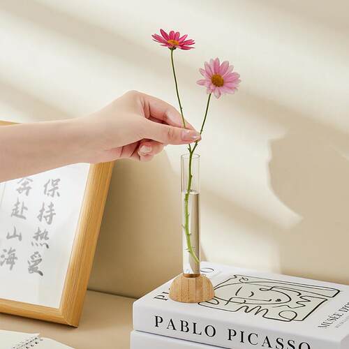 Cross-border lucky bamboo vase ornament with hydroponic rose