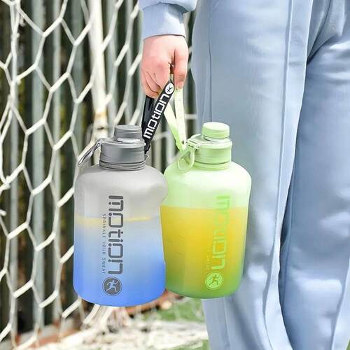 2 Liter Sports Water Bottle With Straw Large Capacity Fitnes