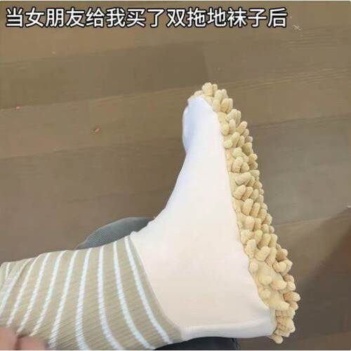 【拖地袜子】拖地袜懒人擦地拖地袜子宿舍居家情侣吸水边走边拖袜