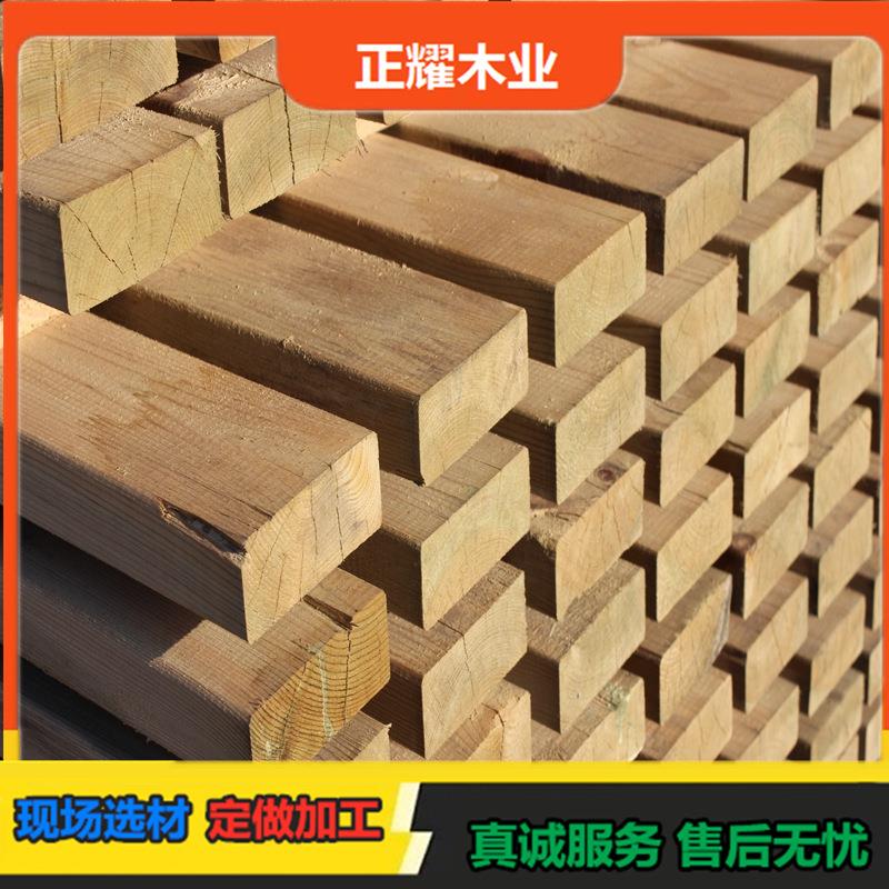 烘干防火阻燃铁杉沥青防腐木梁柱结构材胶合碳化木地板扶手栏杆