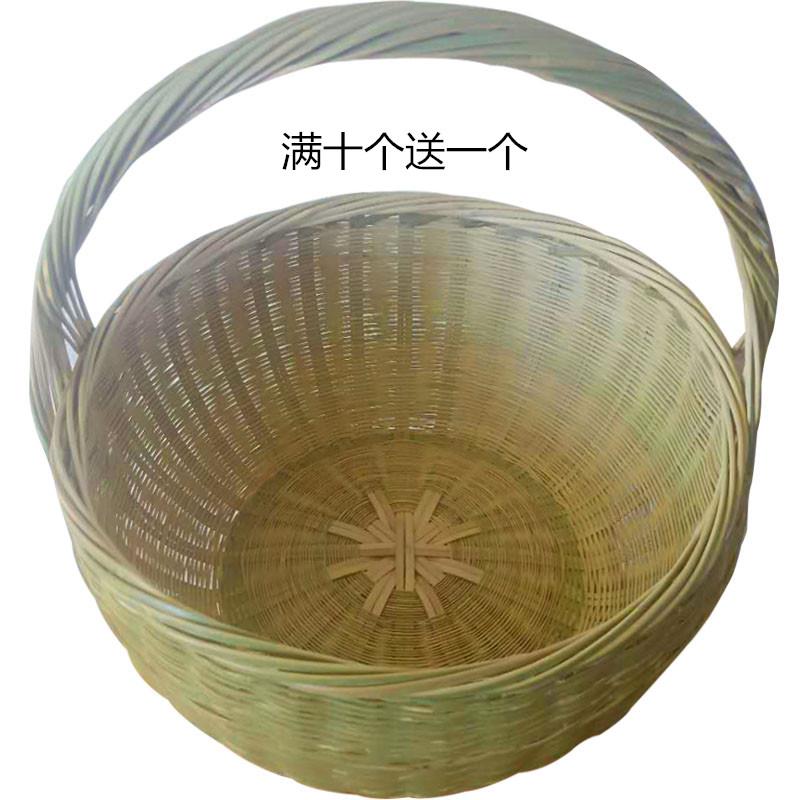 竹子编制品竹编提篮大号纯手工菜篮子竹筐竹篓购物手提篮环保菜篮