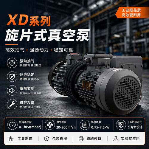 莱诺XD40极旋片式真空泵工业用抽气泵吸塑消泡包装机负压大吸力