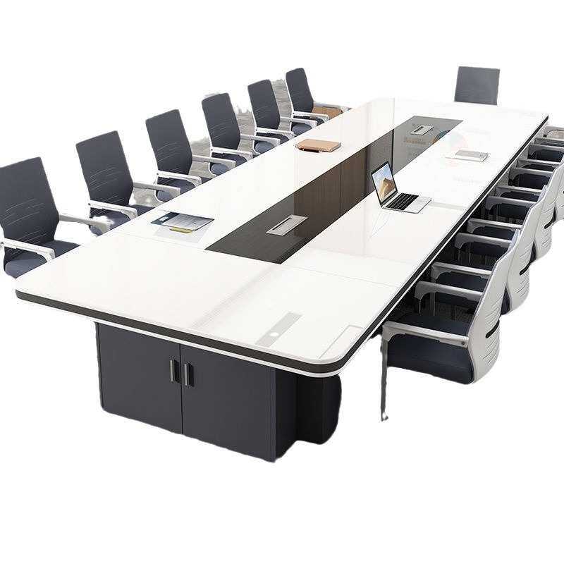 烤漆会议桌长桌简约现代会议室办公桌椅组合培训接待洽谈桌工作台