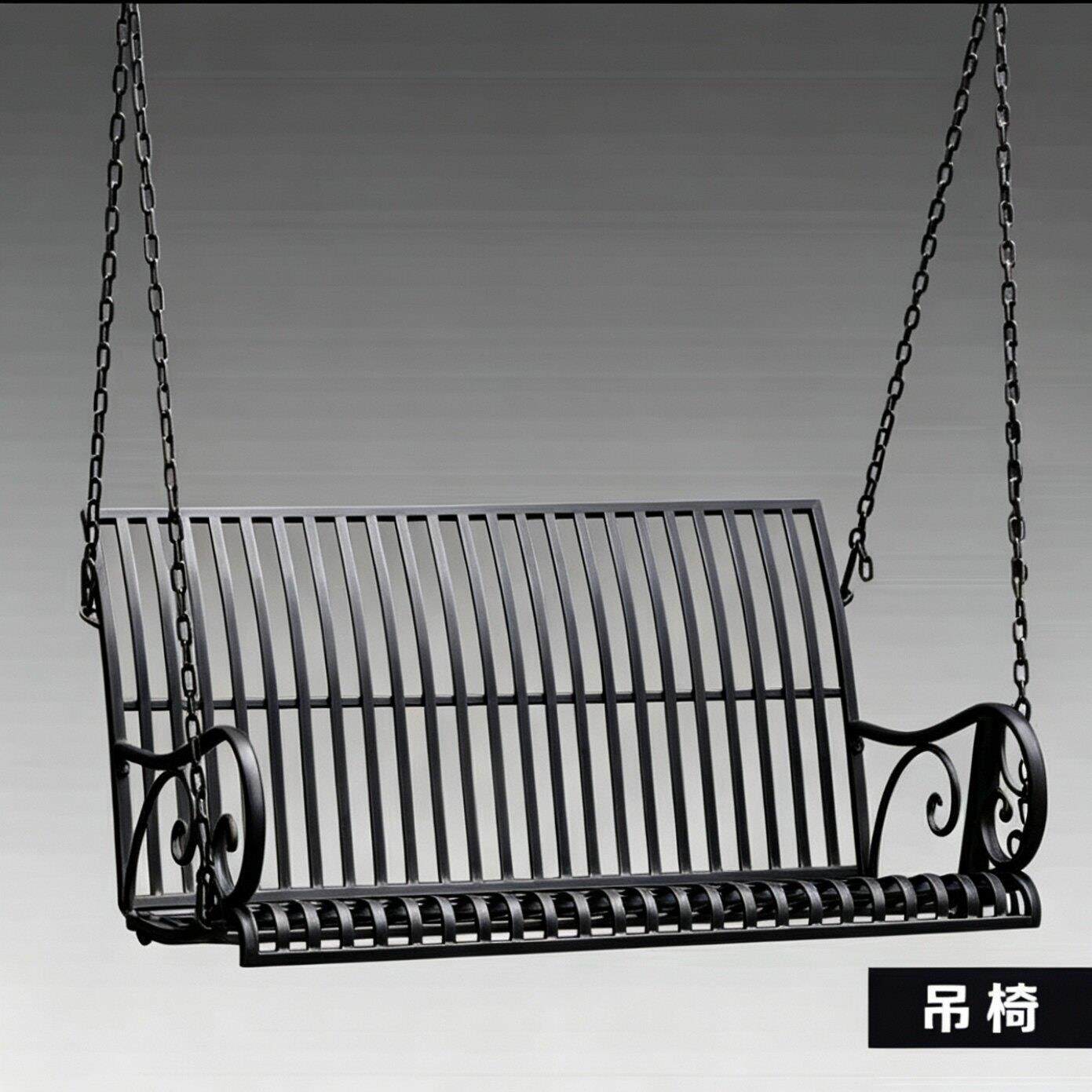 户外铁艺秋千吊椅成人庭院阳台休闲摇摆椅公园摇椅单独椅子可定制