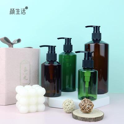 现货-mlPET按压式分装瓶洗发水沐浴露空瓶身体乳洗手液瓶子定制