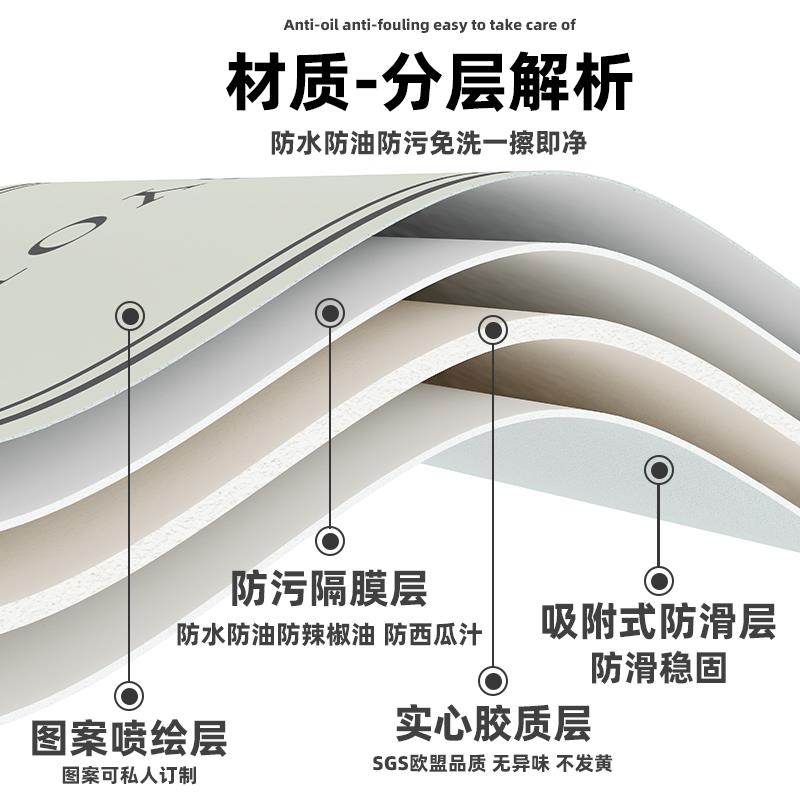 奶油风可折叠椭圆形餐桌垫pvc防水防油防烫免洗桌面保护垫圆桌布