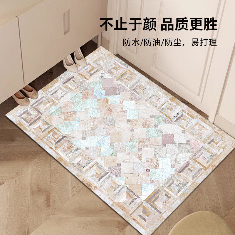 入户门口皮革地垫防水防污水洗门垫玄关客厅免洗脚垫子大理石纹
