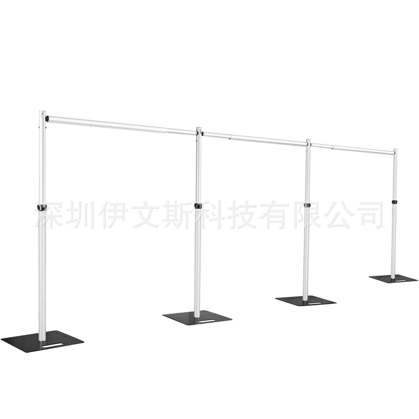 外贸提供3*9米双层婚礼纱幔窗帘花墙架调节伸缩杆pipeanddrape