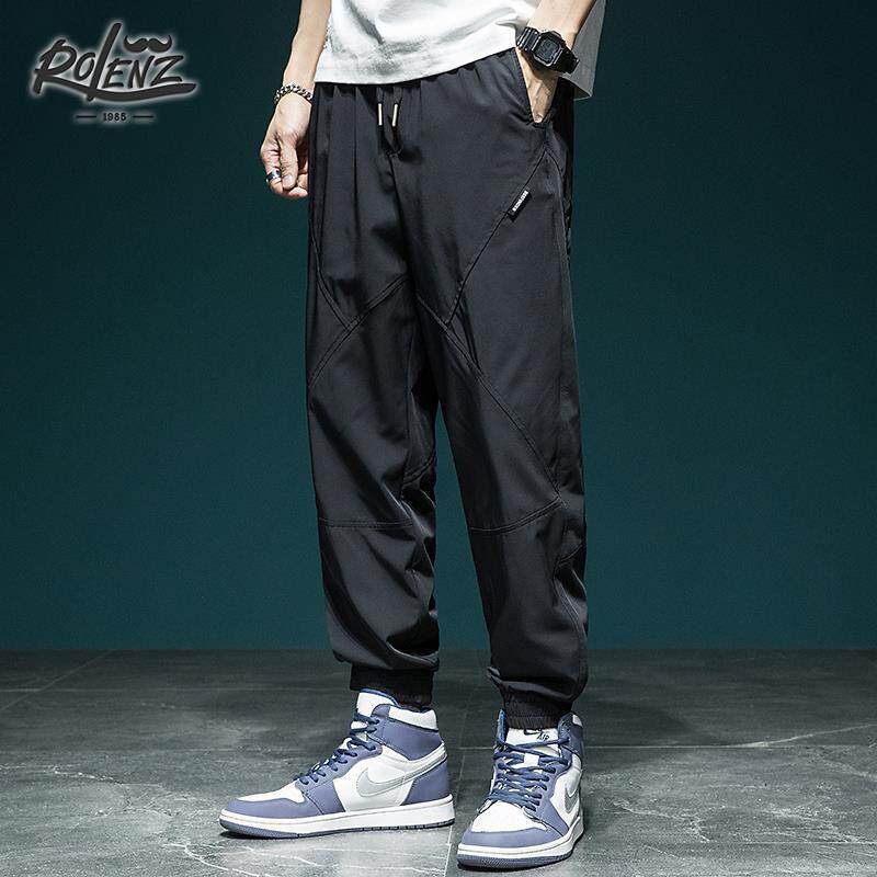ROLENZ轻奢品牌夏季速干休闲裤男宽松大码工装裤子薄款冰丝运动裤