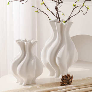 陶瓷3D打印现代不规则扭曲艺术花器家居软装 饰花瓶摆件 装