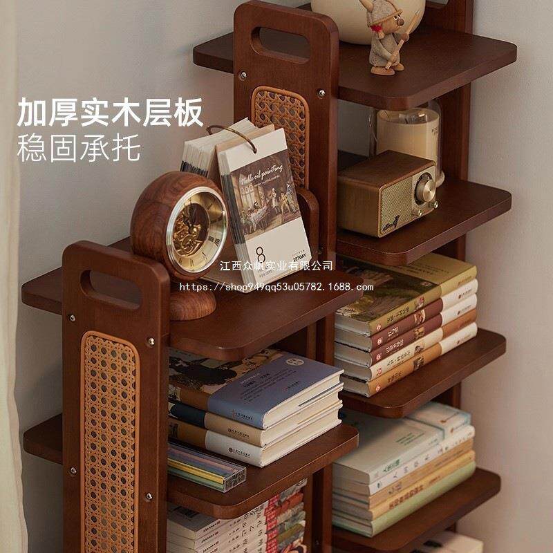 家庭阅读区布置转儿童角书架QZE多层绘本纳架实木落地置物架窄书