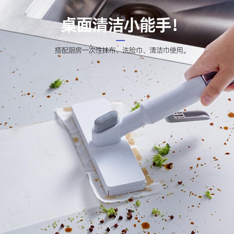 【原创】干湿两用喷壶小拖把夹布式拖把家用一拖净旋转拖把免脏手
