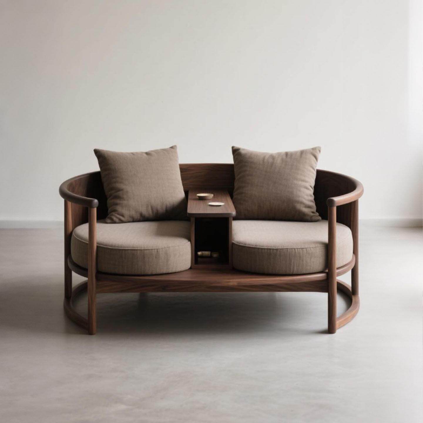 新中式北美黑胡桃木罗汉床宋式美学双人沙发实木连身椅布艺贵妃榻