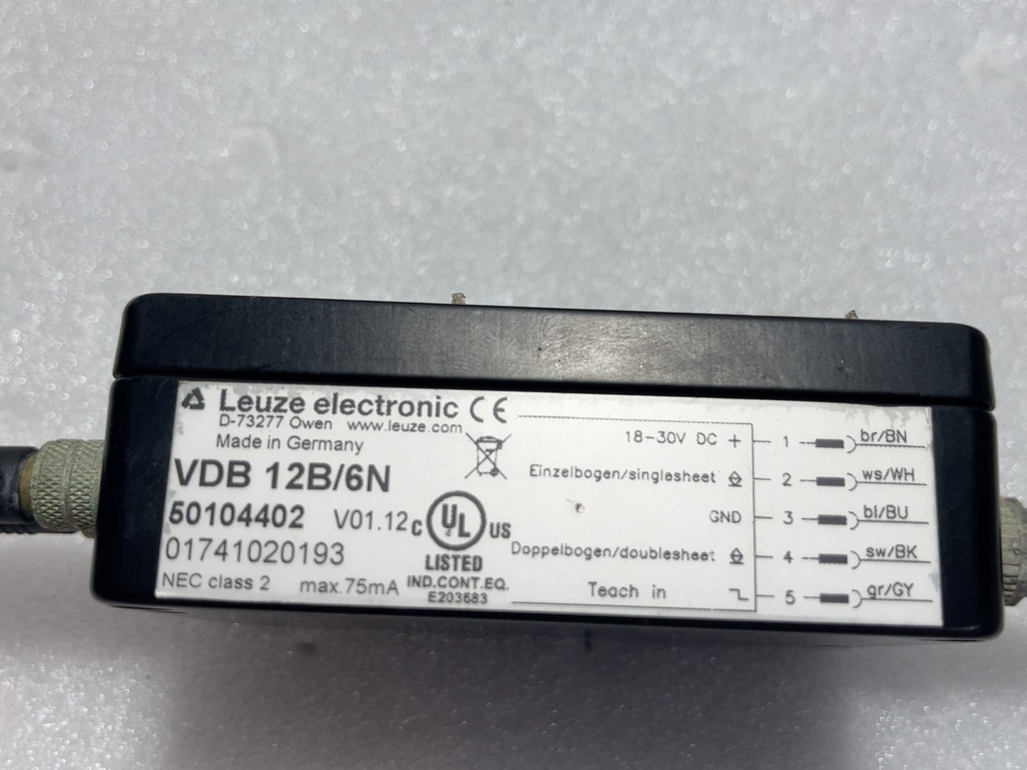 德国劳易测Leuze双张检测控制器VDB 12B/6N，拆机