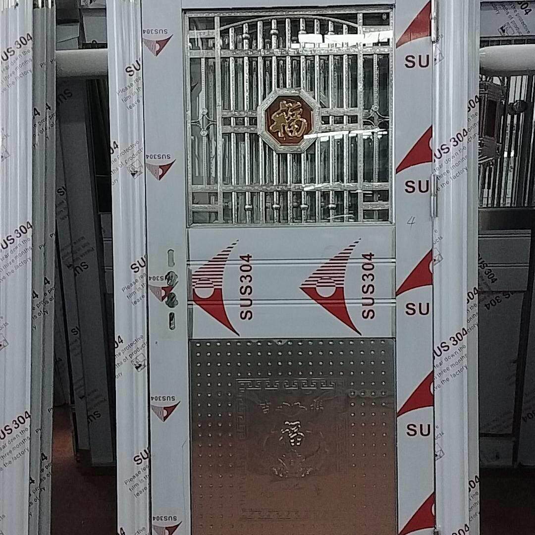 加厚304不锈钢门防盗门入户门透光门家用阳台门厨房门自建房门