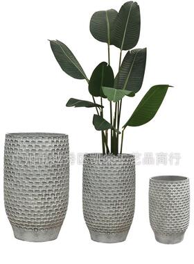 简约落地水泥种植花盆侘寂风咖啡馆居家民宿酒店别墅庭院景观摆