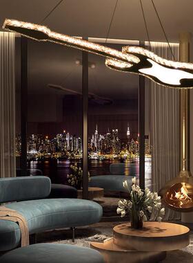 现代简约个性时尚餐厅吧台酒吧智能操控创意led艺术吉它水晶吊灯