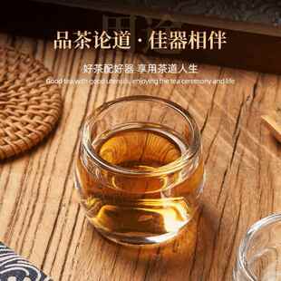 玻璃水杯耐高温食品级【六只装】加厚扳指杯家用透明主人杯创意加