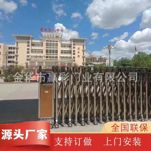 工厂自动门学习安全门不锈钢直线平移门铝合金电动伸缩门