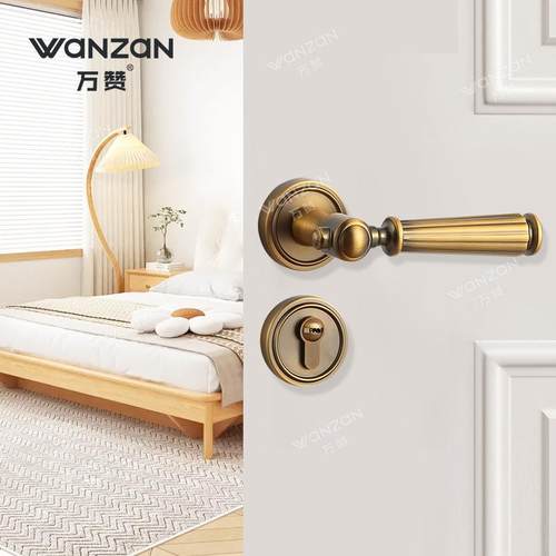 厂家供应锌合金机械门锁简约轻奢分体式执手锁卧室书房静音门锁具